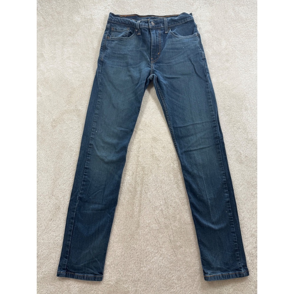Levi's Mens 502‎ Taper Stretch Dark Wash Blue Jeans 29x32 Meas: 29x30